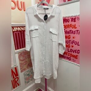 NWT Alembika Recreation Shirt Dress in White color